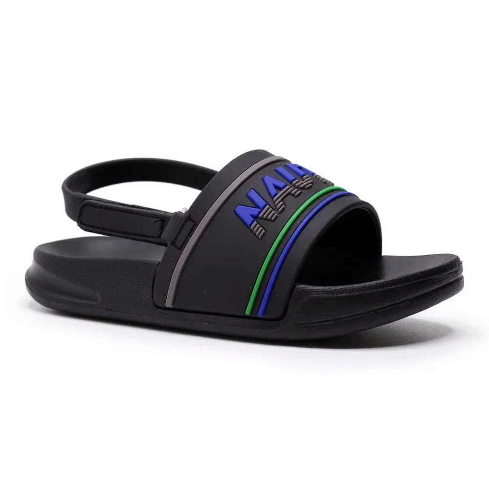 Nautica Boy's Black Slip-On Back Strap Casual Slide Sandal Size‎ US 6